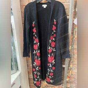Style & Co. Embroidered Floral Duster